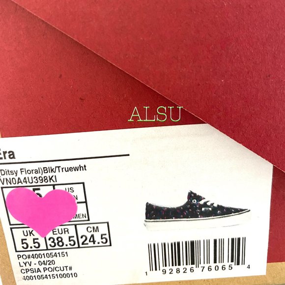 💖MEGA SALE💖VANS Era Low Top Ditsy Floral Black Canvas Women’s 5 VN0A4U398KI - Picture 10 of 11
